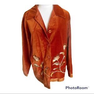 Jessica Holbrook orange-e embroidered blazer M